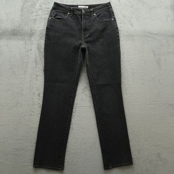 Chico's Platinum Jeans Women's 0 US-4 Gray Mid-Rise Abalone Skinny 29.5" Inseam - Picture 1 of 14